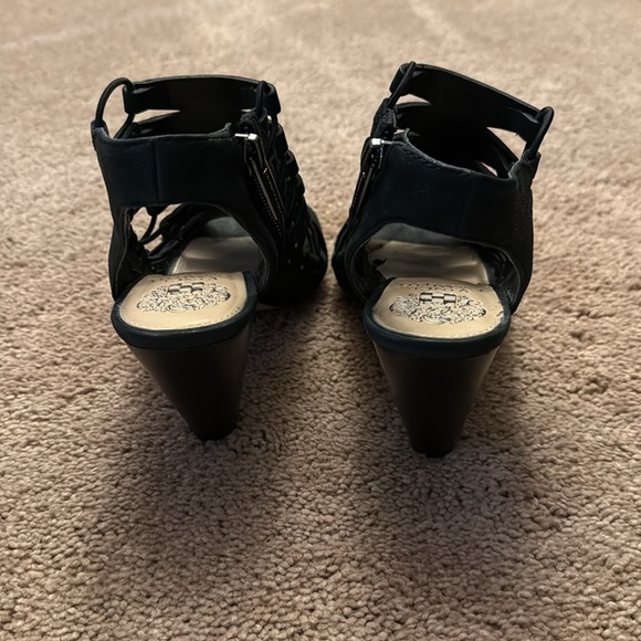 Vince Camuto Eliaz Heeled Strappy Gladiator Dress Sandals Black Leather Size 7 - Picture 5 of 14